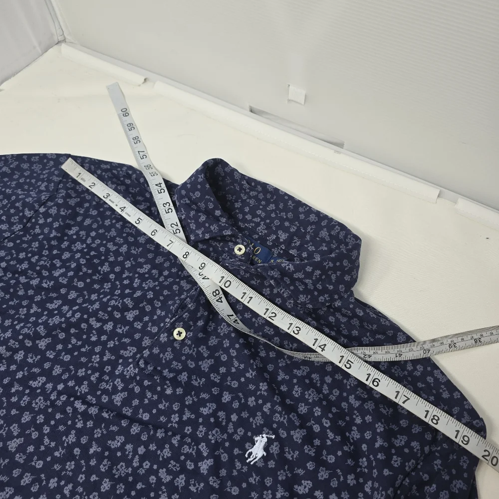 Polo Ralph Lauren Men's Size XL Blue White Floral All Over Print Slim Fit Cotton - Picture 8 of 9